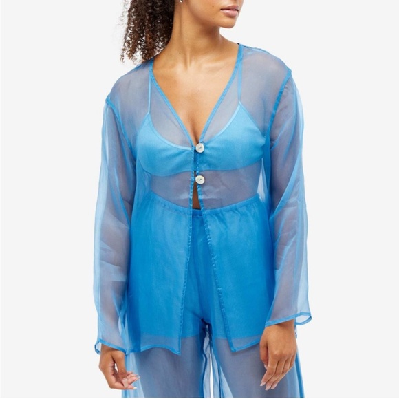 DONNI. Organza Split Shirt - Picture 5 of 5